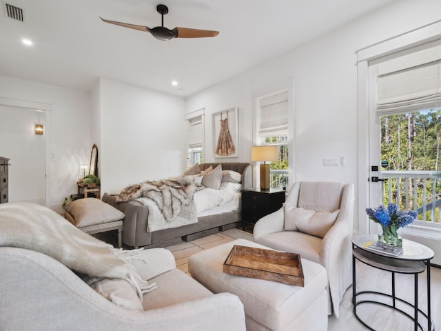 241 N 7th St, Santa Rosa Beach, FL 32459 - bedroom with recessed lighting and ceiling fan