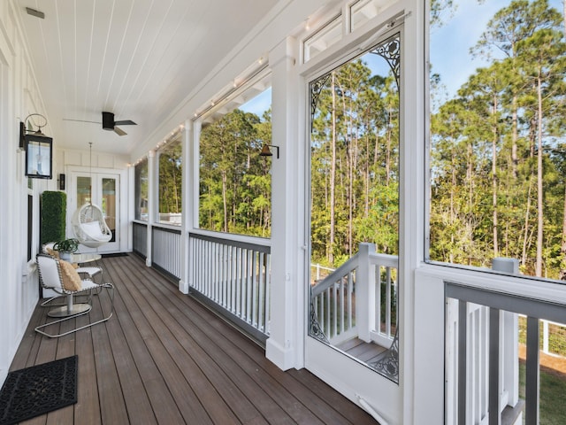 241 N 7th St, Santa Rosa Beach, FL 32459 - porch with a ceiling fan