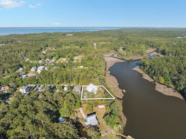 241 N 7th St, Santa Rosa Beach, FL 32459 - view of property location featuring a forest, a nearby body of water, and property parcel outlined