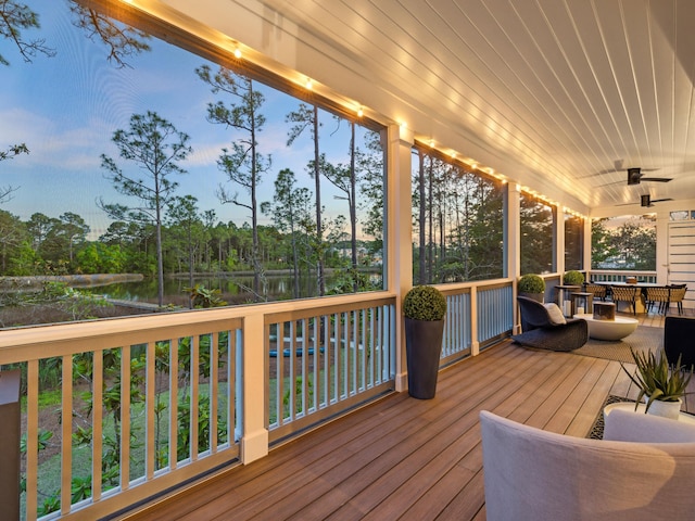 241 N 7th St, Santa Rosa Beach, FL 32459 - wooden deck featuring ceiling fan