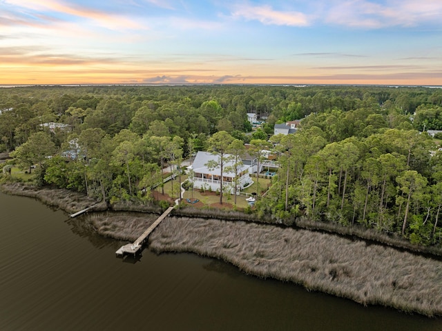 241 N 7th St, Santa Rosa Beach, FL 32459 - aerial view at dusk of a wooded view and a water view