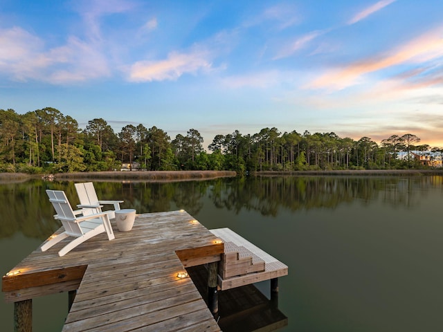 241 N 7th St, Santa Rosa Beach, FL 32459 - dock area featuring a water view and a wooded view