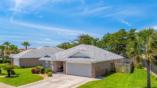 276 Sandy Cay Dr, Miramar Beach, FL 32550 - view of front of property with an attached garage, brick siding, and driveway