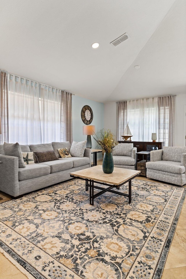 276 Sandy Cay Dr, Miramar Beach, FL 32550 - living room with recessed lighting and lofted ceiling