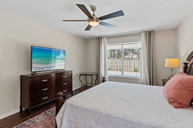 276 Sandy Cay Dr, Miramar Beach, FL 32550 - bedroom featuring baseboards, dark wood finished floors, and ceiling fan