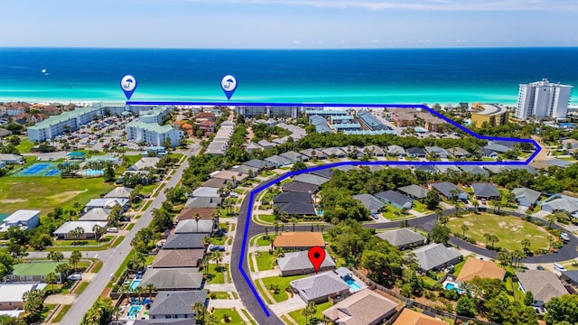 276 Sandy Cay Dr, Miramar Beach, FL 32550 - aerial perspective of suburban area with a nearby body of water