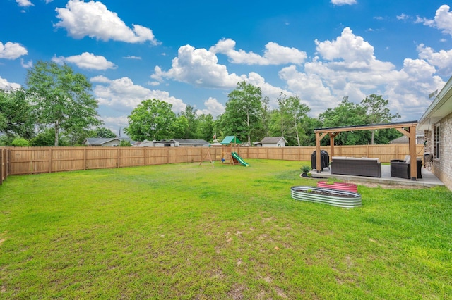 5378 Wyndell Cir, Crestview, FL 32539 - view of yard featuring outdoor lounge area, a playground, and a patio area
