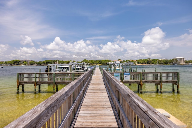 340 Bluefish Dr Unit 106, Fort Walton Beach, FL 32548 - dock with boat lift and a water view