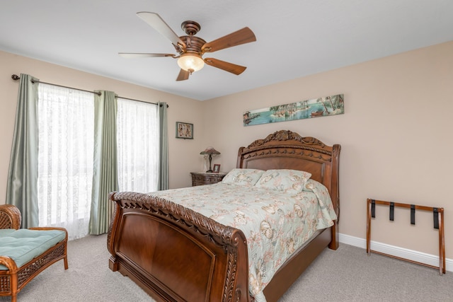 6202 Plum Orchard Way, Crestview, FL 32536 - bedroom with light carpet, ceiling fan, and baseboards