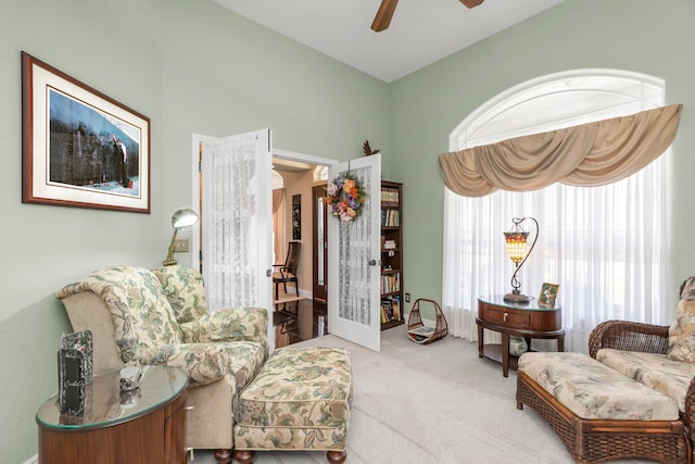 6202 Plum Orchard Way, Crestview, FL 32536 - living area with carpet floors and a ceiling fan