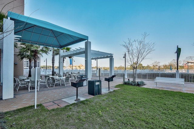9860 S Thomas Dr Unit 726, Panama City Beach, FL 32408 - surrounding community with a gazebo, a pergola, and a patio