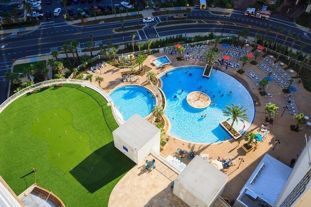 9860 S Thomas Dr Unit 726, Panama City Beach, FL 32408 - bird's eye view of a pool area