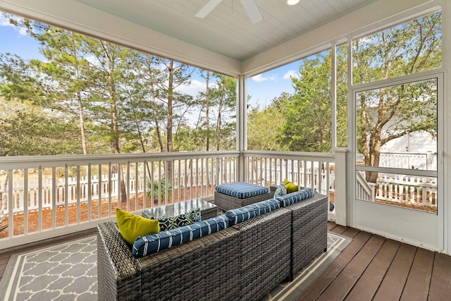 41 Bentley Ln, Santa Rosa Beach, FL 32459 - sunroom with a ceiling fan