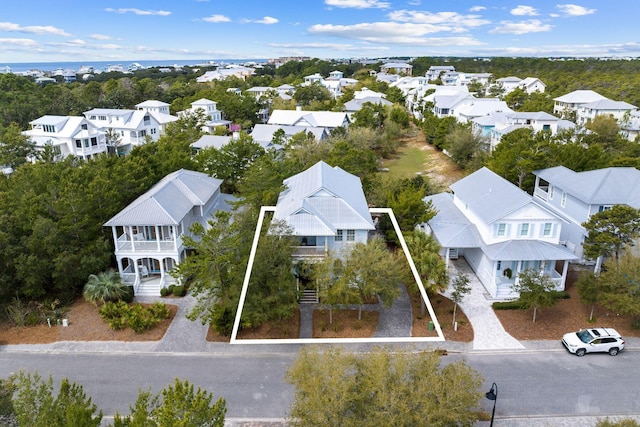 41 Bentley Ln, Santa Rosa Beach, FL 32459 - aerial perspective of suburban area with property boundaries highlighted