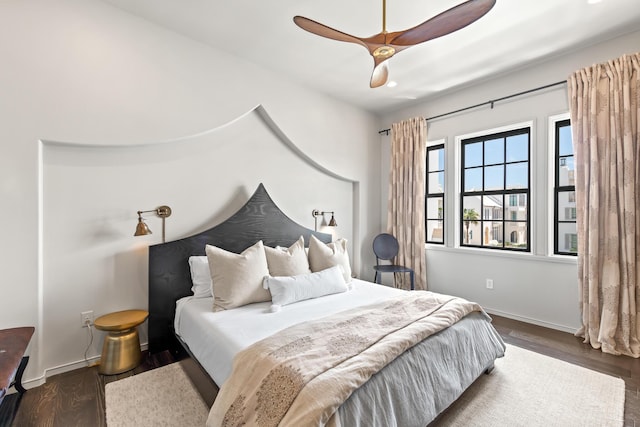 25 Moongate Ct, Inlet Beach, FL 32461 - bedroom with baseboards, wood finished floors, and a ceiling fan
