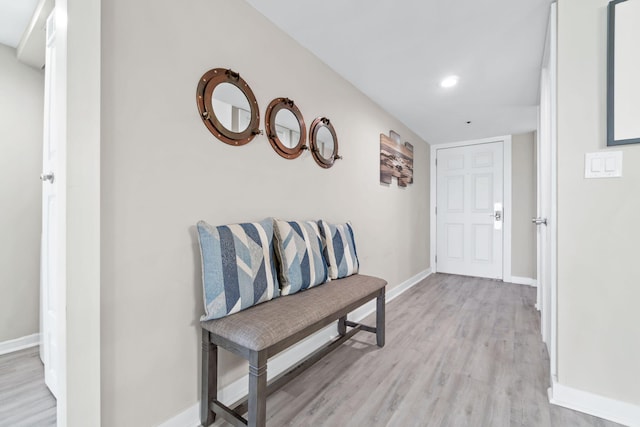 4228 Beachside Two # 228, Miramar Beach, FL 32550 - corridor featuring light wood-type flooring, baseboards, and recessed lighting