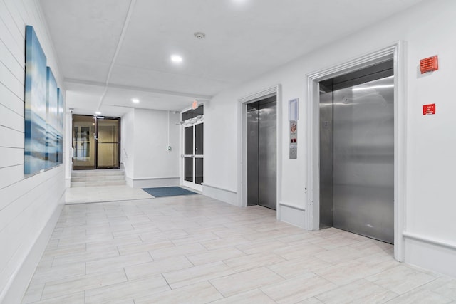 4228 Beachside Two # 228, Miramar Beach, FL 32550 - hallway with elevator and recessed lighting