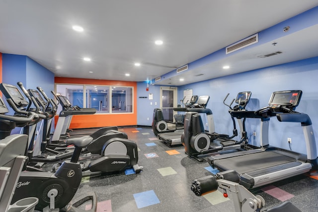 9900 S Thomas Dr Unit 2226, Panama City Beach, FL 32408 - workout area with recessed lighting