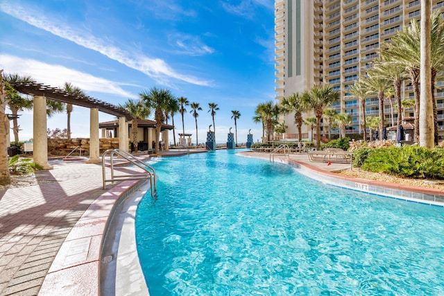 9900 S Thomas Dr Unit 2226, Panama City Beach, FL 32408 - community pool with a patio