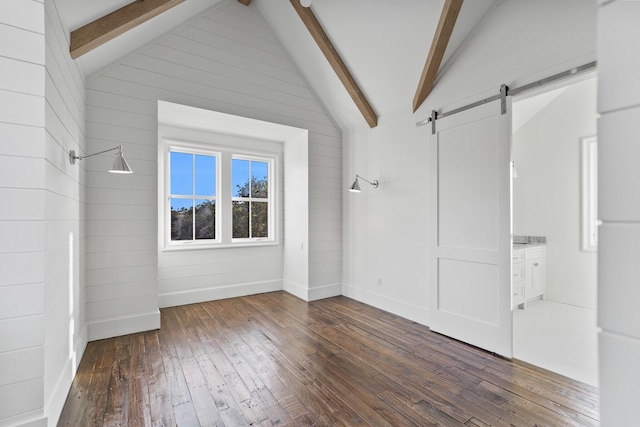 80 Shore Bridge Cir, Inlet Beach, FL 32461 - bonus room with hardwood / wood-style floors, a barn door, and wooden walls