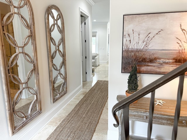 1893 Baytowne Loop, Miramar Beach, FL 32550 - corridor with ornamental molding and baseboards