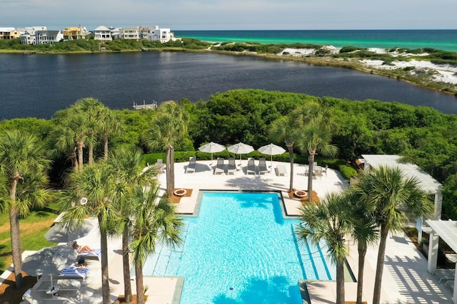 29 Tidal Bridge Way, Watersound, FL 32461 - aerial view of a large body of water and a pool