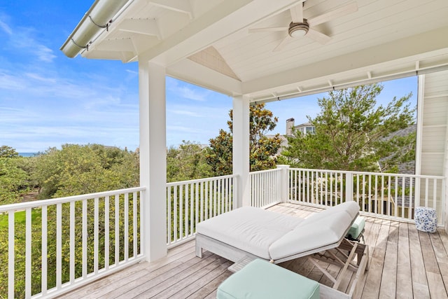 29 Tidal Bridge Way, Watersound, FL 32461 - wooden terrace with a ceiling fan