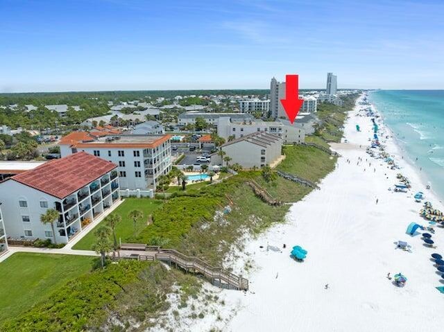 3692 E County Highway 30a Unit 9, Santa Rosa Beach, FL 32459 - aerial view of waterfront with a beach