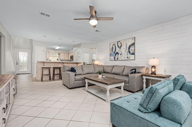 114 Mainsail Dr Unit C28, Miramar Beach, FL 32550 - living room featuring ceiling fan and light tile patterned floors