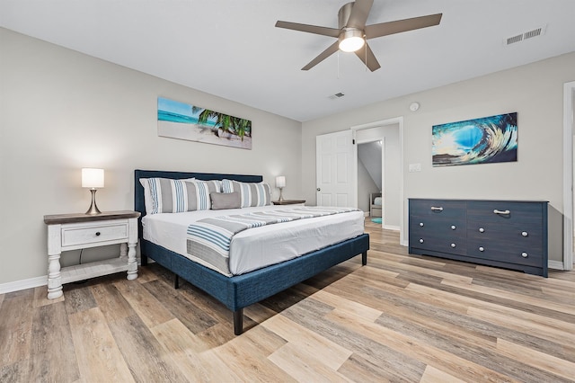 114 Mainsail Dr Unit C28, Miramar Beach, FL 32550 - bedroom featuring light wood-style flooring, baseboards, and ceiling fan