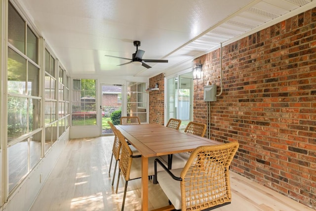538 22nd St, Niceville, FL 32578 - sunroom / solarium featuring ceiling fan and outdoor dining space