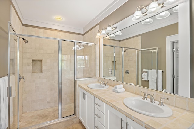 8585 Magnolia Bay Ln, Miramar Beach, FL 32550 - full bath with double vanity and a stall shower