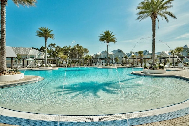 58 E Milestone Dr Unit B, Inlet Beach, FL 32461 - community pool featuring a residential view and a patio