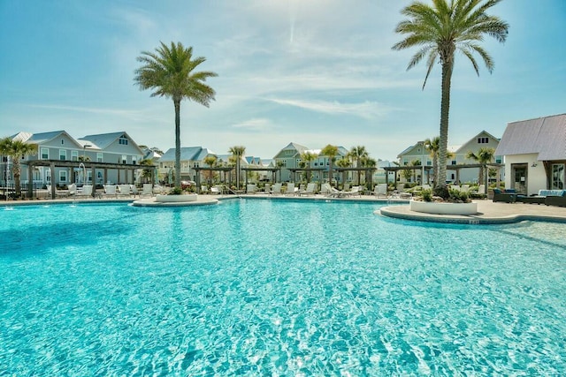 58 E Milestone Dr Unit B, Inlet Beach, FL 32461 - community pool featuring a residential view and a patio