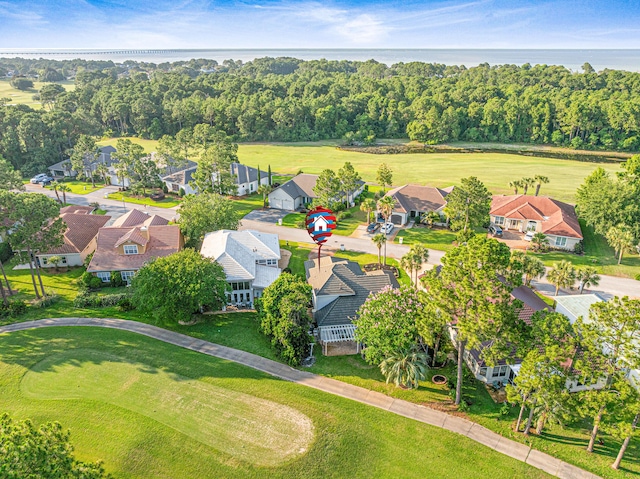 865 Indigo Loop, Destin, FL 32550 - aerial perspective of suburban area with a local golf course and a large body of water