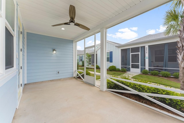 8454 Dreams Float Ct, Panama City Beach, FL 32413 - sunroom / solarium featuring ceiling fan