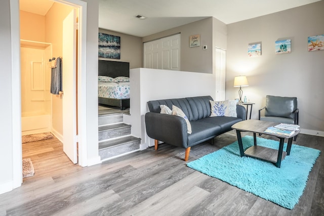 364 Bluefish Dr Unit 102, Fort Walton Beach, FL 32548 - living area with wood finished floors and baseboards