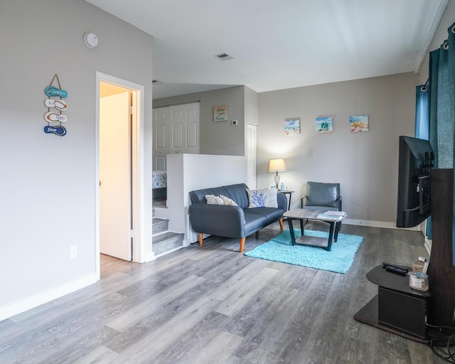 364 Bluefish Dr Unit 102, Fort Walton Beach, FL 32548 - living room with wood finished floors and baseboards