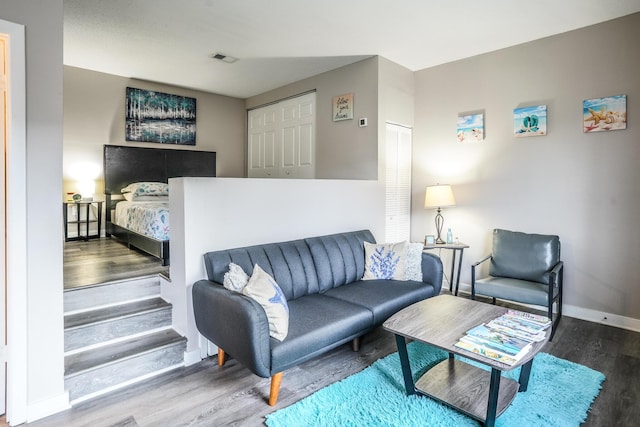 364 Bluefish Dr Unit 102, Fort Walton Beach, FL 32548 - living room featuring wood finished floors and baseboards