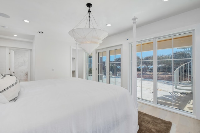 40 Jasmine Cir, Santa Rosa Beach, FL 32459 - bedroom featuring access to outside, wood finished floors, and recessed lighting
