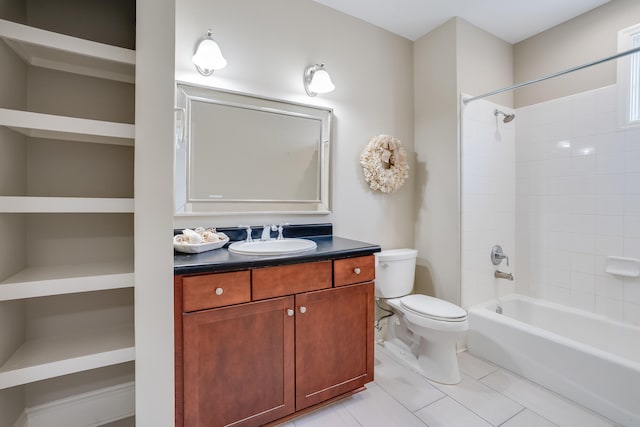 4134 Cobalt Cir Unit Ro14, Panama City, FL 32408 - full bathroom featuring toilet, vanity, tile patterned floors, and shower / bath combination