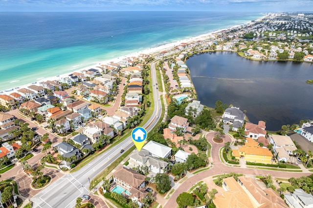 52 Tranquility Ln, Destin, FL 32541 - aerial overview of property's location featuring waterfront with a beach and nearby suburban area