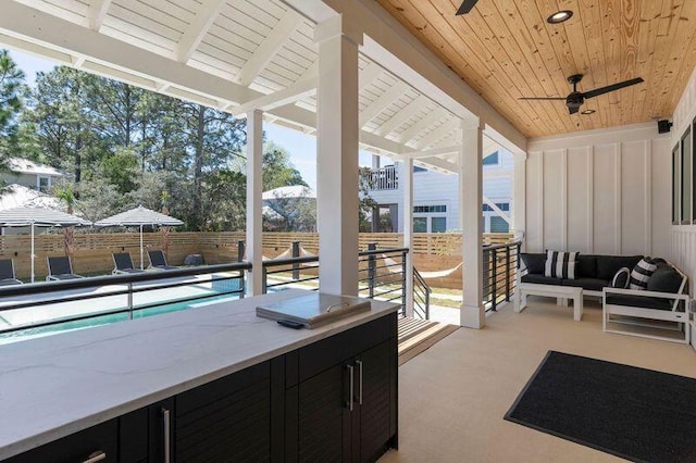 136 Lee Pl, Santa Rosa Beach, FL 32459 - view of patio / terrace with outdoor lounge area and a ceiling fan