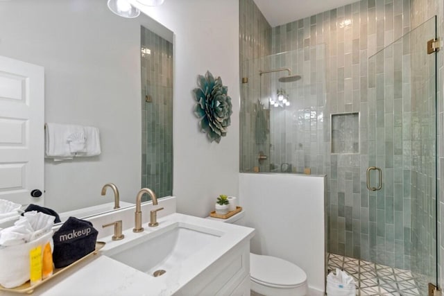 136 Lee Pl, Santa Rosa Beach, FL 32459 - full bath featuring vanity, a shower stall, and toilet
