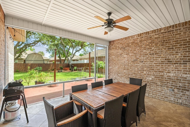 20 6th Ave, Shalimar, FL 32579 - sunroom / solarium with a ceiling fan and outdoor dining space