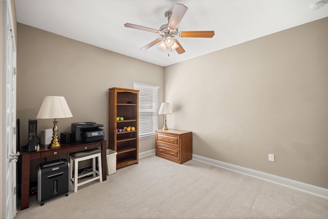 20 6th Ave, Shalimar, FL 32579 - carpeted home office featuring ceiling fan and baseboards