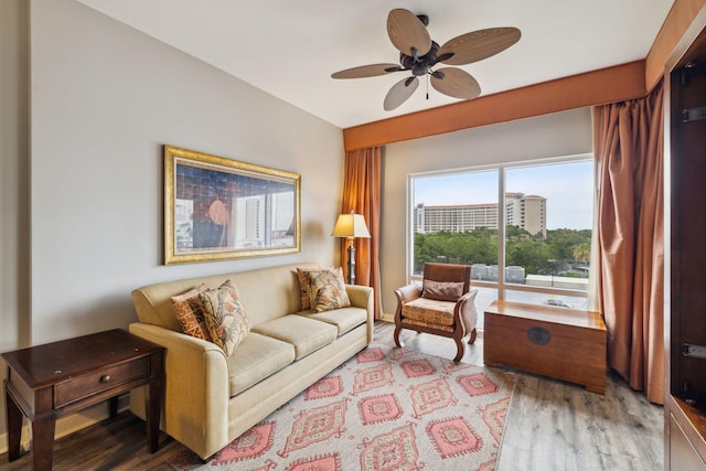 5000 S Sandestin Blvd Unit 6407, Miramar Beach, FL 32550 - living area featuring wood finished floors and ceiling fan