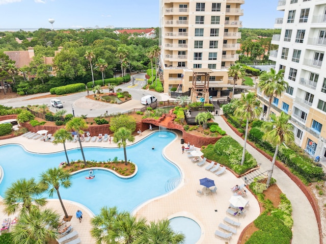 5000 S Sandestin Blvd Unit 6407, Miramar Beach, FL 32550 - bird's eye view of a pool and a tree filled landscape