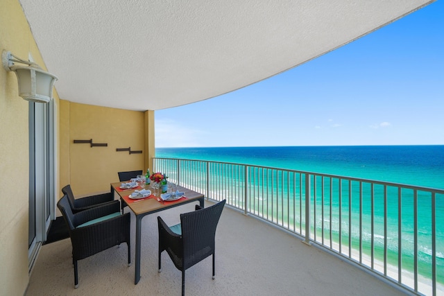 17545 Front Beach Rd Unit 1301, Panama City Beach, FL 32413 - balcony featuring view of water and beach