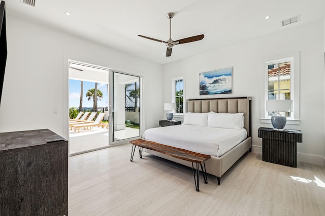4658 Destiny Way, Destin, FL 32541 - bedroom featuring access to exterior, multiple windows, and ceiling fan